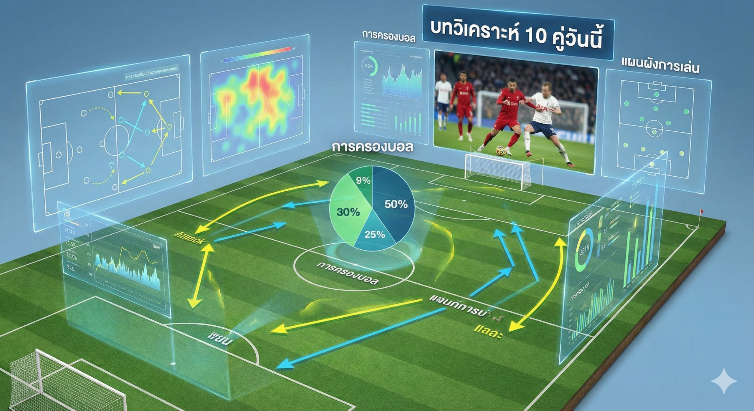 一张充满张力和戏剧性的英超联赛主题封面图,背景设定在灯火通明的夜晚足球场,强烈的泛光灯照亮绿茵场,营造出周中夜赛的独特氛围。画面前景是一颗细节逼真的足球,表面纹理清晰可见。背景中融合了模糊的球员剪影,身着红色和蓝色球衣正在激烈拼抢,象征着阿森纳、曼城等豪门队伍的对决。整体色调采用英超标志性的深紫色、霓虹蓝与草地绿相结合,构图大气且具有视觉冲击力,完美契合足球预测网站的专业形象。