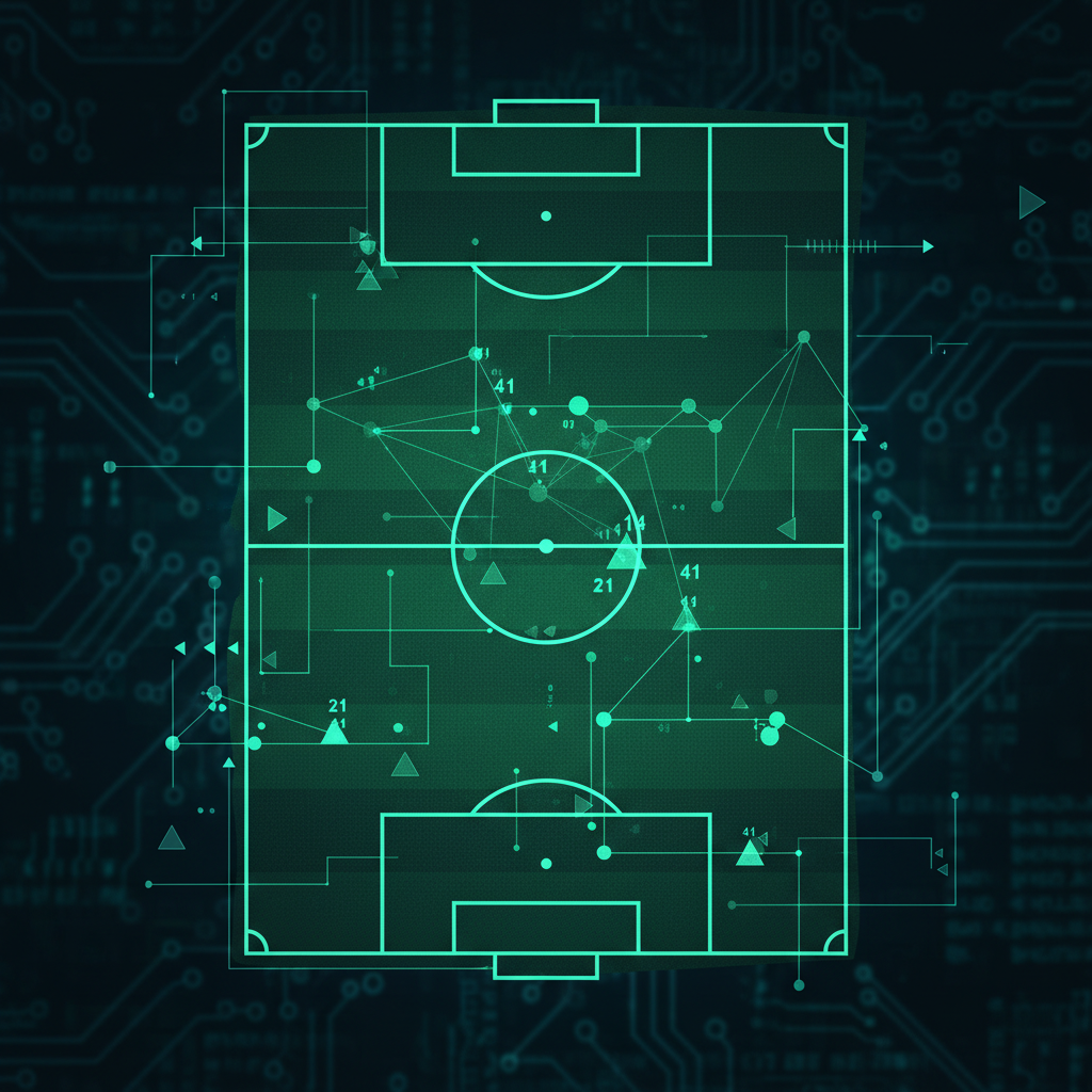 Abstract AI sports analytics visualization